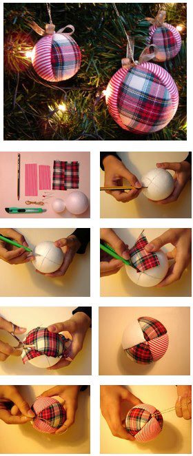 Tutorial – bola de Natal com tecido | malu artesanato